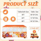 8Ft Groovy Bus Tablecloth,Hippie Birthday Party Decorations for 60s 70s Boho Themed Birthday,Baby Shower,Carnival Party Decorations - Image 2