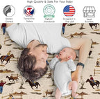 Sweet Jojo Designs 2-Piece Baby Muslin Swaddle Blanket Set (Western Cowboy) for Boys, Infant Nursery, Lightweight Cotton Blanket for Newborns (Cow Print, Wild West, Southern Charm, Country, Horse) - Image 2