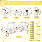 Ceenna Graduation Party Supply Decoration for 50, Gold - Image 3