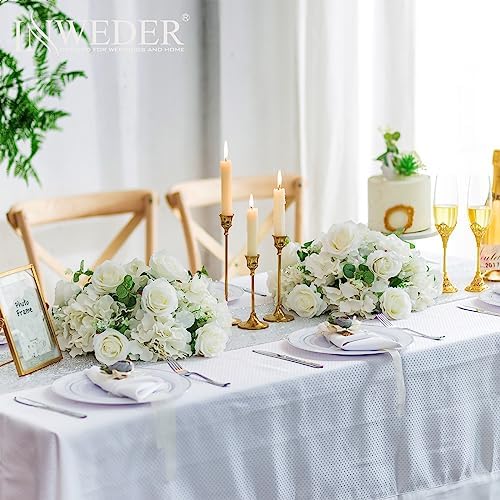 White Flowers Balls for Centerpieces: 14.2in Diam, 10 Pcs - Image 3