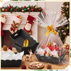 Fuyoooo 8 Pack Black Baskets for Gifts Empty to Fill, Sturdy 10" x 12" Scalloped Edged Empty Gift Basket Kit Bulk with Handles, 8 Wrap Bags, 16 Tissue Paper and 8 Bows for Wedding Party - Image 5