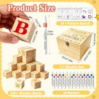 140 Pcs Baby Shower Blocks to Decorate Game Kit Includes Wooden Blocks Markers Game Sign Storage Box for Baby Shower Gender Reveal Activity Party Decorations - Image 2
