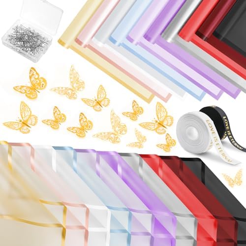 NESCCI 200 Sheet Flower Wrapping Paper (Translucent Multicolored) by NESCCI