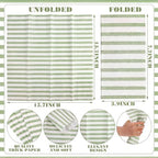 100 Pack Striped Linen-feel Napkins Bulk Striped, Sage Green - Image 2