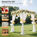 10ft x 10ft x 10ft Adjustable 4 Post Hardware Kit, Heavy Duty Backdrop Canopy Kit, Outdoor Wedding Arch Backdrop Stand for Party Birthday Ceremony Event Decorations, Silver - Image 3