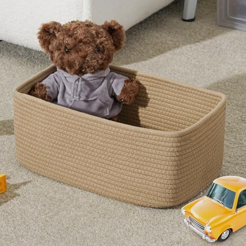 3 Pack Storage Baskets for Organizing, 13.7×9.5×6.3", Brown - Image 5