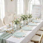 NOCCUR 175PCS Sage Green Plastic Plates with Gold Disposable Silverware - Include 50 Green and Gold Plastic Plates,25 Knives,25 Forks,25 Spoons,25 Cups and 25 Napkins - Wedding/Party/Baby Shower - Image 6