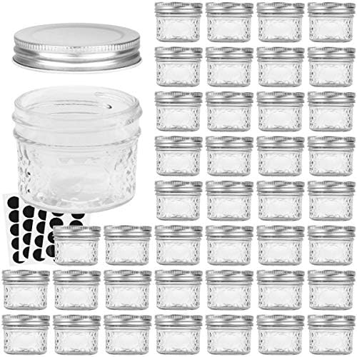 VERONES 40 PACK Mason Jars, 4 OZ Jelly Jars With One Piece Regular Lids by VERONES
