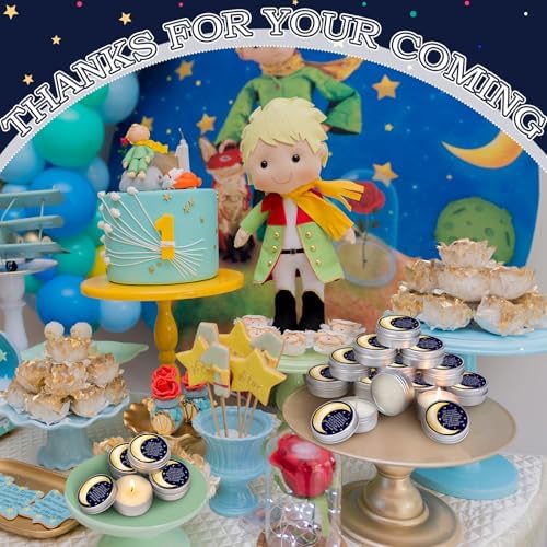 MTLEE 50 Pcs Over The Moon Baby Shower Candles 1 Oz, Blue - Image 3