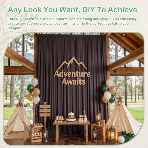 20ftx14ft Brown Backdrop Curtain for Wedding Parties - Image 3