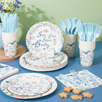 Yungyan Sea Baby Shower Plates Cups Napkins Forks, Dolphin Ocean Theme - Image 2