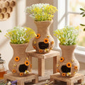 Novabright 3 Set 6 Inch Bee Hive Vase with Artificial Flowers Jute Rope by Unknown