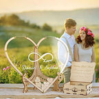 Wedding Guest Book Alternative,with Box and Small Hearts,Personalized Infinity Love Heart Drop Guest Sign for Rustic Wedding Decorations,Anniversary and Birthday(style4, Heart) - Image 2