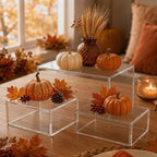 Jerify 6 Pcs Acrylic Riser Display Stands 5.91" 5.12" 3.54", Clear Square - Image 5