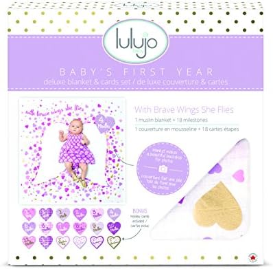 lulujo Baby First Year Milestone Blanket and Cards Set, with Brave Wings - Image 4