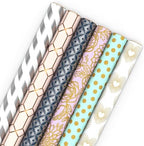Hallmark Wrapping Paper Rolls, 6 Rolls (Hearts, Dots, Flowers, Stripes) by Hallmark