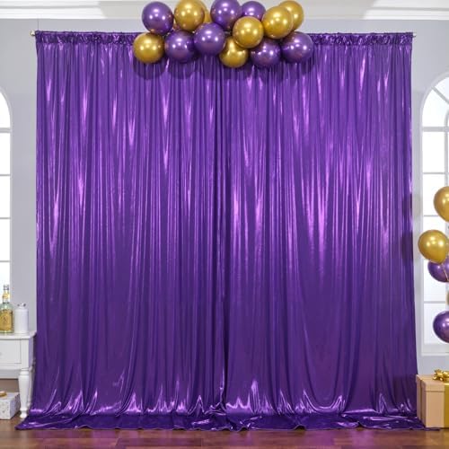 10x10ft Purple Backdrop Curtains Wedding Party Glitter Sequin Curtain Backdrop Fabric Shimmer Drapes Backdrop Bridal Baby Shower Birthday Christmas Photoshoot Background Photography 5x10FT，2 Panels - Image 6