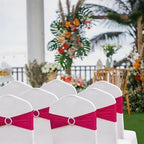 50 Pack Hot Pink Spandex Chair Sashes - Image 6