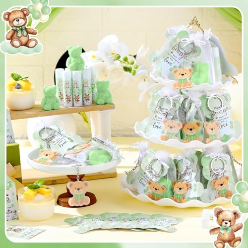 288 Pcs Baby Shower Favors Set for Guests,Green,Bear - Image 4