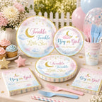 Twinkle Twinkle Little Star Gender Reveal Decorations, All-in-one Gender Reveal Decorations with Backdrop, Confetti Reveal Balloons Plates Napkins Balloon Arch, for Baby Gender Reveal Decorations - Image 3