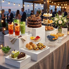 6 PCS Acrylic Buffet Risers and Stands, (10" 9" 8" 7" 6" 5") Food Risers for Buffet Table, Dessert Table Display Set, White Acrylic Cube Boxes for Parties, Catering, Jewelry & Collectibles - Image 4