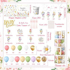 275Pcs Baby in Bloom Baby Shower Decorations for Girl Wildflower Baby in Bloom Disposable Paper Plates,Balloons Arch,Cake Topper,Backdrop,Cup,Tablecloth for Floral Baby Shower Party Decor Supplies - Image 4