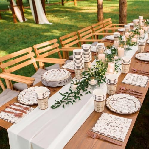 Ziliny 280 Pcs Love Is Brewing Bridal Shower Decorations Tableware Set - Image 6