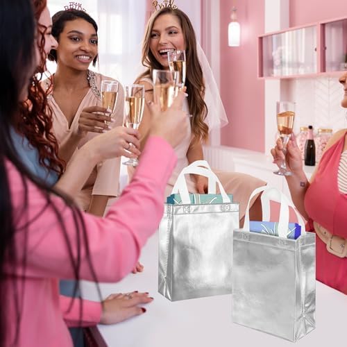 BLEWINDZ 100 Medium Reusable Gift Bags with Handles - Ideal Party Favors & Shopping Bags (10 Colors) - Image 2