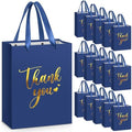 Kolldenn 16 Pcs Thank You Gift Bags Thank You Paper Bags with Handle Wrap Bags Bulk Totes for Birthdays Business Wedding Baby Shower Party Favors(11.81 x 9.84 x 3.94 Inches,Navy Blue) by Unknown