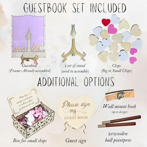Guest Book Alternative Drop Box Frame Quinceanera, Purple Princess Tower - Image 5