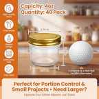 QAPPDA 4oz Glass Jars With Gold Lids,Mini Mason Jars Canning Jars - Image 2