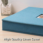 HoneyTolly Large Photo Album Self Adhesive, DIY Scrapbook Album for 600 Photos, 13"x12.6" 120 Pages Linen Cover Memory Book(Sky Blue) - Image 6