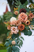 Muhanjia Wedding Sign Faux Flower Swag (Pack of 2) for Ceremony Party Reception Entrance Floral Decor Wall Easel Stand for Wedding Poster Welcome Sign (Terracotta) - Image 4