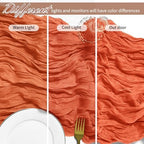 25 Pack Orange Cheesecloth Table Runner 17 x 108 Inch Gauze Table Runner Fabric Semi Sheer Cheese Cloth Table Runner Bulk for Rustic Romantic Wedding Baby Shower Table Decoration - Image 4