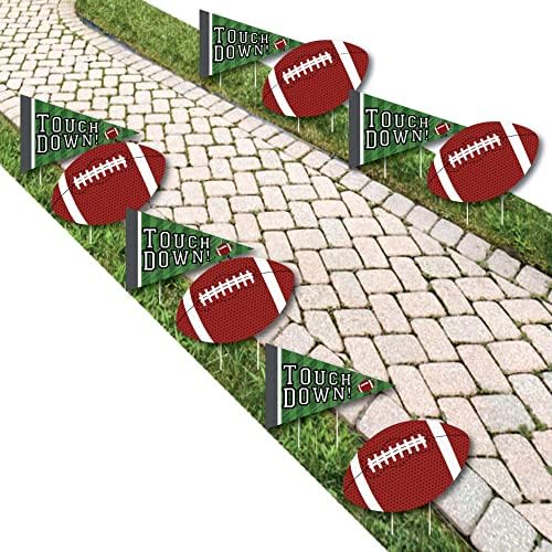 Big Dot of Happiness End Zone - Football Lawn Decorations - Outdoor Baby Shower or Birthday Party Yard Decorations - 10 Piece by BigDotofHappiness