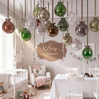 TaoBary 30 Set Sage Green Brown Boho Large Ceiling Hanging Latex Balloons Bulk 22/18'' Ceiling Decor Bobo Balloons with Satin Bows, Ribbons for Hunting Woodland Birthday Party Wedding Decoration - Image 2