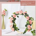 Yinder 15 Pcs Metal Floral Gold Hoop Centerpiece with Stand,12 Inch,Pink - Image 5