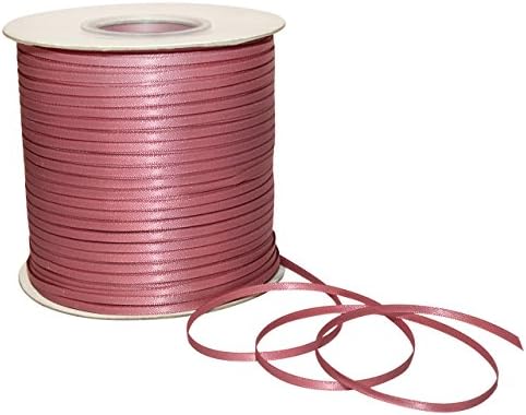 Morex Ribbon Double Face Satin Ribbon 1/8" X 500 YD Rosy Mauve Ribbon for Gift Wrapping, Birthday Gift Cards, Satin Dress for Women, Silk Ribbons for Crafts, Wedding Gifts for Couple by MorexRibbon