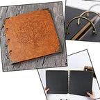 Photo Album DIY Scrapbook 10x10 inch 50 Pages Double Sided, Vintage Leather Cover Three-Ring Binder Picture Booth + 408pcs Self Adhesive Photos Corners for Memory Keep (Family Tree Brown Sugar) - Image 2
