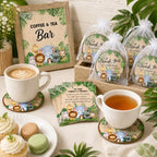 Cinrobiye 50 Set Safari Baby Shower Favor Set, Jungle Animal Cork Drink Coasters with Thank You Cards, Baby Shower Guest Favors, Safari Baby Shower Decorations, Gender Neutral Party Supplies - Image 4