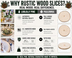 Set of 8 XL (12-14") Wood Slices for Centerpieces! Wood Slice Holiday Plate Chargers, Wedding Table Decor Centerpieces. Set of 8 XL (12-14") - Image 5