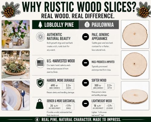 Set of 8 XL (12-14") Wood Slices for Centerpieces! Wood Slice Holiday Plate Chargers, Wedding Table Decor Centerpieces. Set of 8 XL (12-14") - Image 5