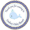 40 Personalized Stickers Blue Whale Chevron Zig Zag Polka Dots Design Thank You Party Favor Baby Shower Gift Label by Unknown