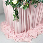 Pooling and Floating Chiffon Table Skirt with extra length, 6FT 9FT 14FT Sheer Tablecloth, Baby Shower, Birthdays Party, Main Cake Table Decoration, Wdding Table Skirt (Blush Pink, 6FT) - Image 4
