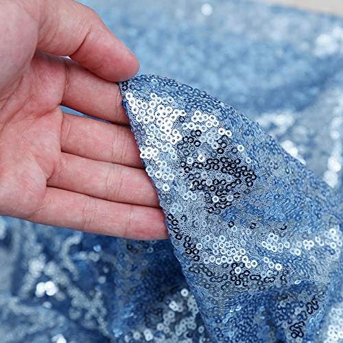 Baby Blue Glitter Sequin Backdrop Curtains 6ftx8ft Photo Drapes - Image 6