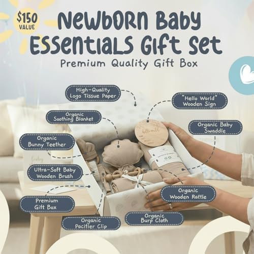 ARI MES Baby Gift Set for Newborns, Baby Shower Gift Basket with Swaddle - Image 2