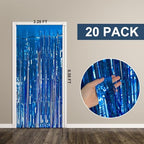 20 Pack Foil Curtain Backdrop Blue Metallic Tinsel Foil Fringe Curtains Photo Booth Props for Birthday Wedding Engagement Baby Shower Bachelorette Christmas Holiday Celebration Party Decorations - Image 7