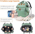 Astro alan Baby Diaper Bag with Changing Station, Waterproof Diaper Bag Backpack for Moms Dads with USB Charging Port, Baby Shower Gifts, Large Capacity diaper backpack, Pale Green - Image 3