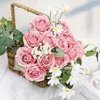 48 PCS Dusty Pink Roses Artificial Flowers, Silk - Image 5