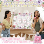 Ctosree 31 Pieces Butterfly Baby Shower Diaper Game 1 Diaper Baby Shower Game Board 7 Diapers 10 Plastic Balls 1 Organza Bag for Bridal Games Boy Girl - Image 2